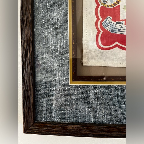 VINTAGE Collectable. Cloth print. Children playing music and dancing in a field. - Picture 4 of 5